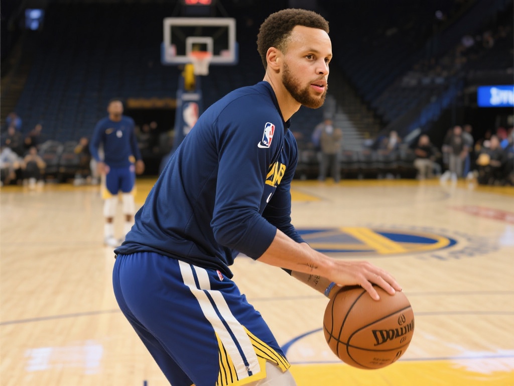 勇士队在社媒上晒出的照片中，库里身着训练